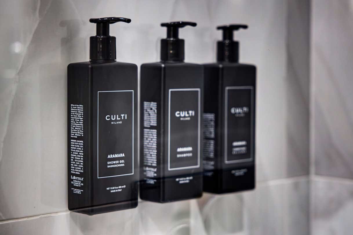 Prodotti da bagno Culti Milano presenti nei bagni di Piazza Farnese Luxury Suites